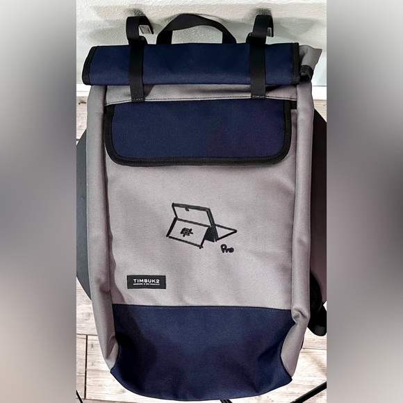 NWOT Timbuk2 Custom Prospect Roll Top Laptop Work Backpack Black Gray Blue Work - Picture 5 of 15